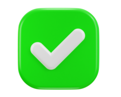 checkmark icon 3d rendering verified icon illustration png