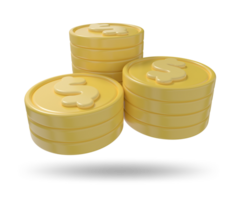 token money, 3d render realistic coin icons png