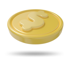 símbolo dinheiro, 3d render realista moeda ícones png