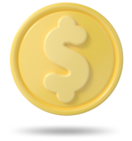 token money, 3d render realistic coin icons png