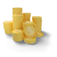 token money, 3d render realistic coin icons png