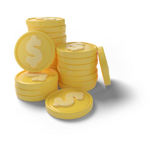 simbólico dinero, 3d hacer realista moneda íconos png