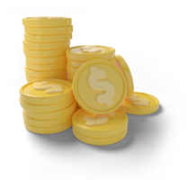 token money, 3d render realistic coin icons png