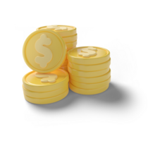 token money, 3d render realistic coin icons png