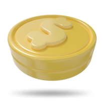 token money, 3d render realistic coin icons png