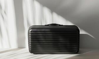 AI generated Black suitcase on white background. Travel concept photo