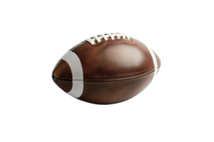 AI generated American football isolated on transparent background, detailed leather texture, sports equipment for football related concepts, with no people png