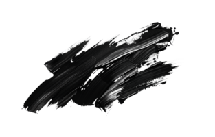 AI generated Abstract black brush stroke texture isolated on a transparent background, ideal for creative designs and artistic concepts png