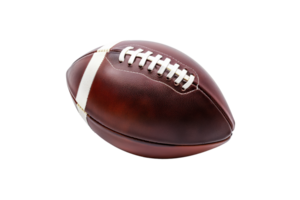 AI generated American football isolated on transparent background, detailed sports equipment concept png