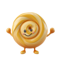 ai generado linda antropomórfico Pastelería personaje con un sonriente cara aislado en un transparente fondo, Perfecto para postre o panadería temática diseños y publicidad png