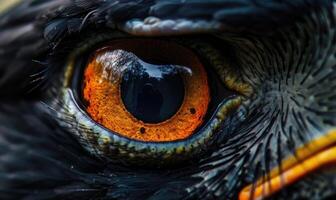 ai generado de cerca de águila ojo. macro de de halcón ojo. foto