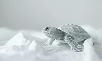 AI generated turtle on white background. soft focus and shallow depth of field. photo