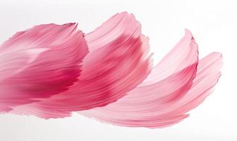 AI generated Brush stroke resembling a rose petal. Soft pink rose petals on white background. photo