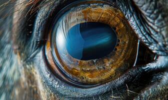 AI generated Macro shot of the eye of an animal. Close-up photo