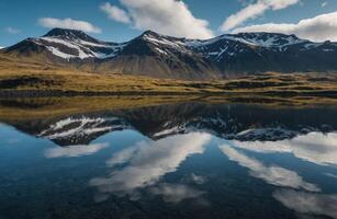 ai generado asombroso puntos de vista de Islandia foto