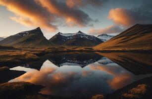 ai generado asombroso puntos de vista de Islandia foto