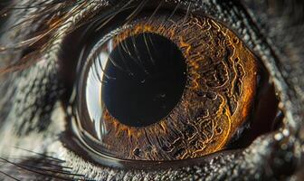 AI generated Macro shot of the eye of an animal. Close-up photo
