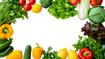 AI generated Assortment of fresh vegetables and herbs isolated on a transparent background, perfect for healthy eating and nutrition concepts png