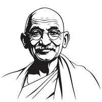 mohandas karamchand Gandhi o mahatma Gandhi bosquejo Arte. genial indio libertad combatiente. vector ilustración