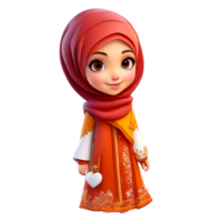 AI generated muslim girl in a traditional dress png