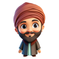 AI generated Muslim Boy with beard and turban png
