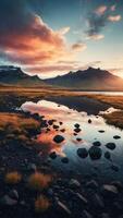 ai generado asombroso puntos de vista de Islandia foto