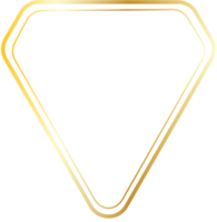 golden pentagon frame PNG transparent background