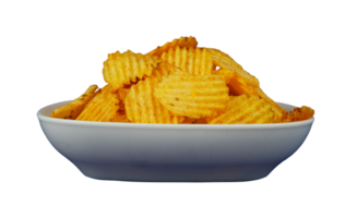 kom van aardappel chips geïsoleerd png