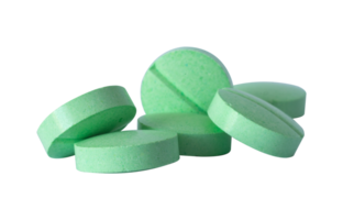 stack of green pills isolated png