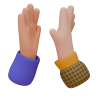 3D illustration of a high five. Communication and teamwork concept. Icon design for web or app. png