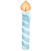 A simple illustration of a blue candle perfect for design projects, watercolor png