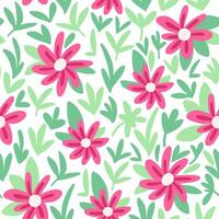 Romance seamless pattern with meadow of daisies vector