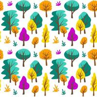 Seamless pattern with colorful trees vector