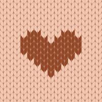 Knitted heart seamless pattern vector illustration