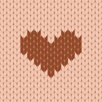 Knitted heart seamless pattern vector illustration