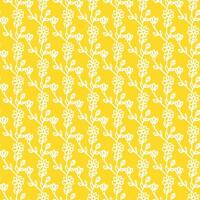 Seamless floral pattern with white flowers on yellow background. vector