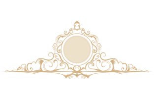 Vintage frame for inserting brand text, gold lines. png