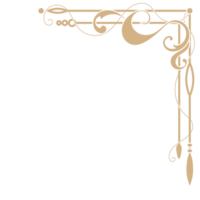 goud wijnoogst barok hoek ornament retro patroon antiek stijl acanthus. decoratief ontwerp filigraan kalligrafie. u kan gebruik voor bruiloft decoratie van groet kaart en laser snijden. png