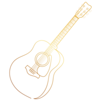 Elegant gold guitar lines For decorating posters and cards png