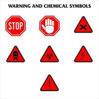advertencia y químico símbolos vector