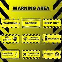 Warning area icon template design vector