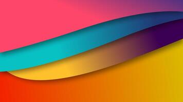 Abstract papercut wave shape multicolor background video