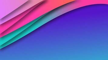 Abstract papercut wave shape multicolor background video