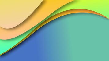 abstrato papercut animação onda forma multicolorido fundo video