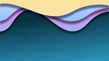 Abstract papercut animation wave shape multicolor background video