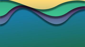 Abstract papercut animation wave shape multicolor background video