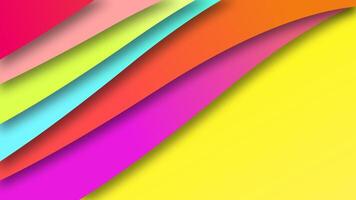 Abstract papercut animation wave shape multicolor background video