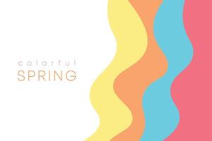 Spring background with paper waves and seacoast for banner, invitation, poster or web site design. Paper cut style, vector