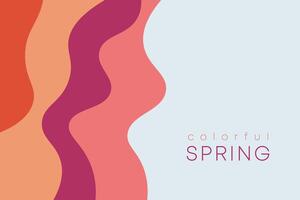 Spring background with paper waves and seacoast for banner, invitation, poster or web site design. Paper cut style, vector