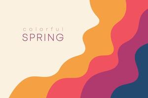 Spring background with paper waves and seacoast for banner, invitation, poster or web site design. Paper cut style, vector